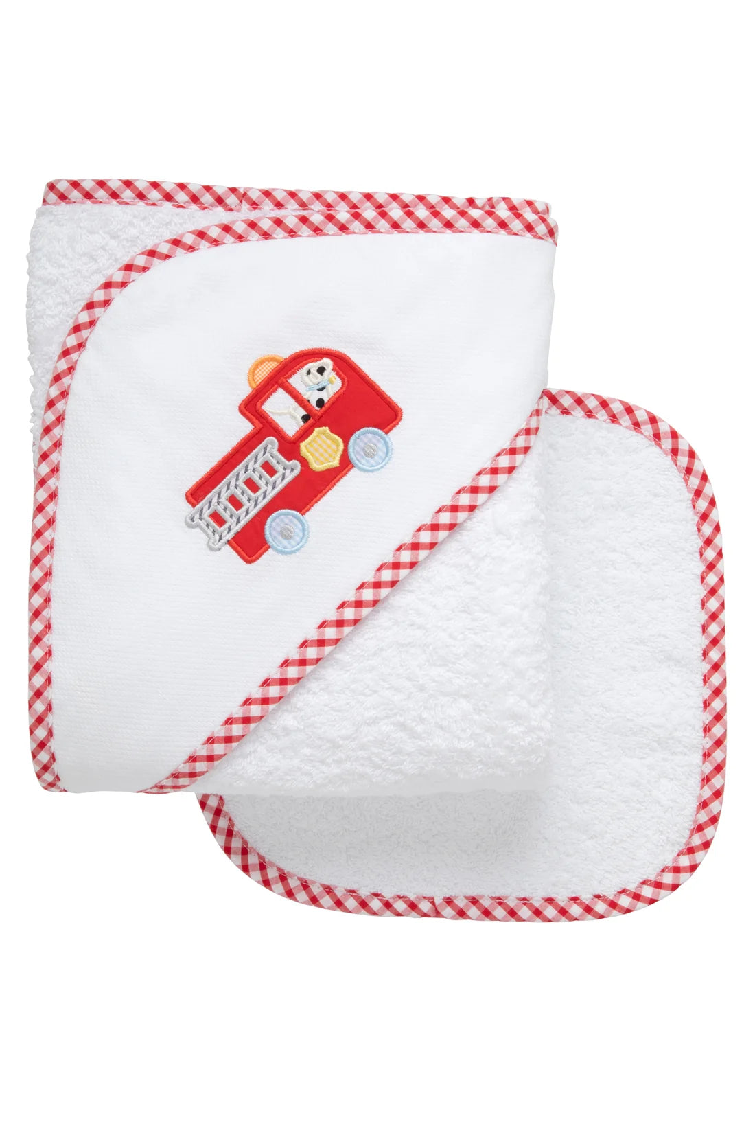 Fire Truck Hooded Towel & Washcloth Set