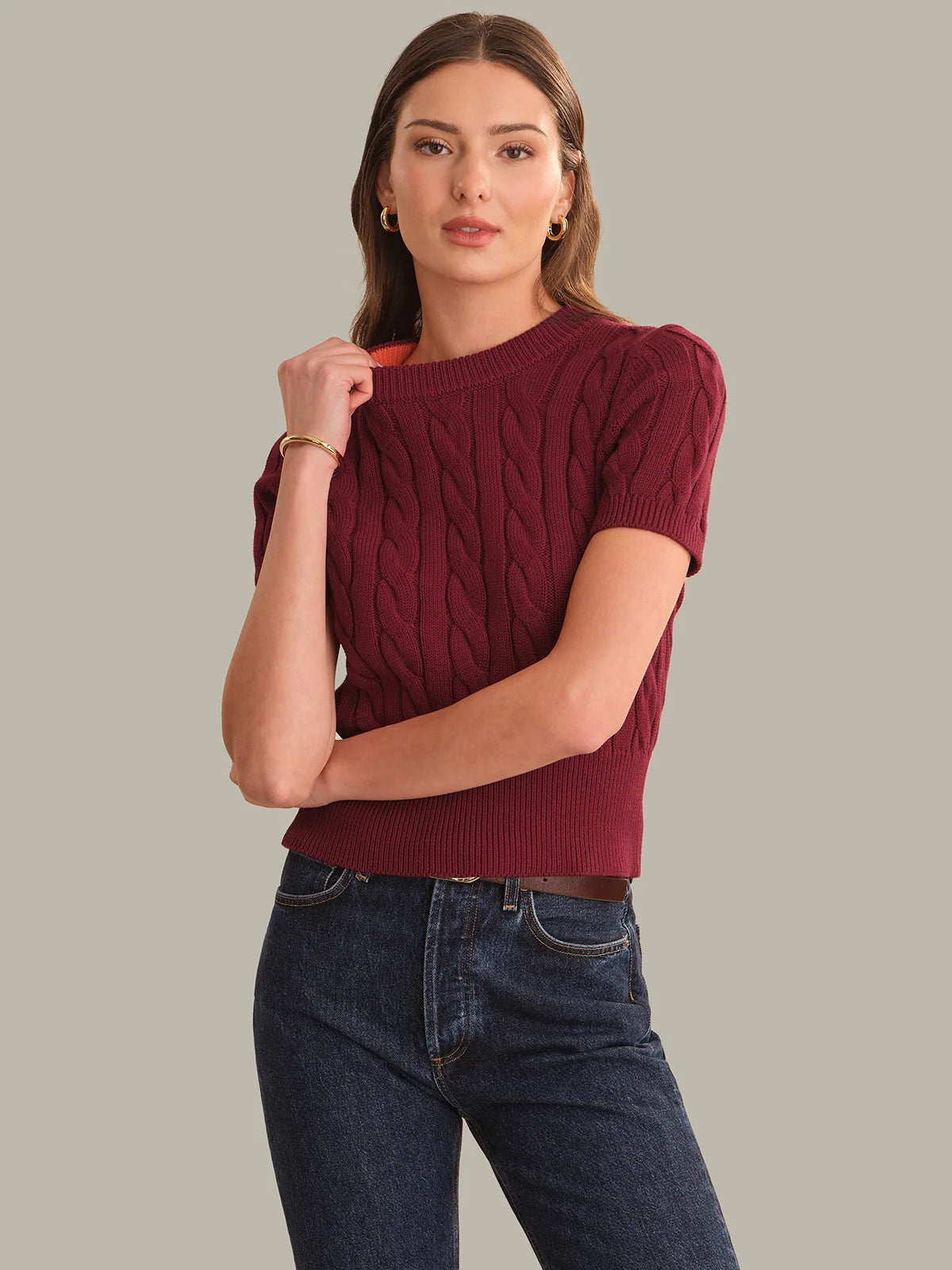 Sky Cable Crewneck Pullover
