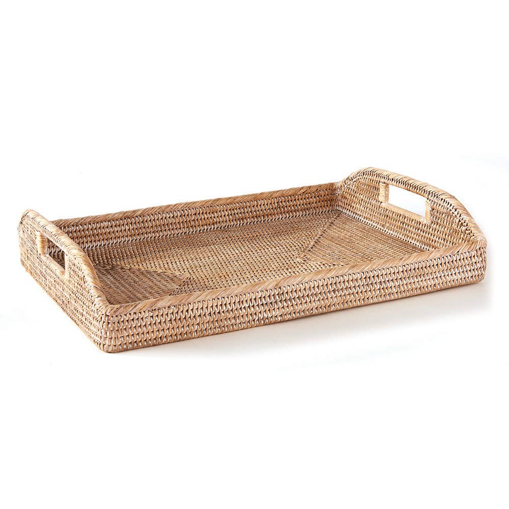 Burma Rattan Morning Tray 20" White