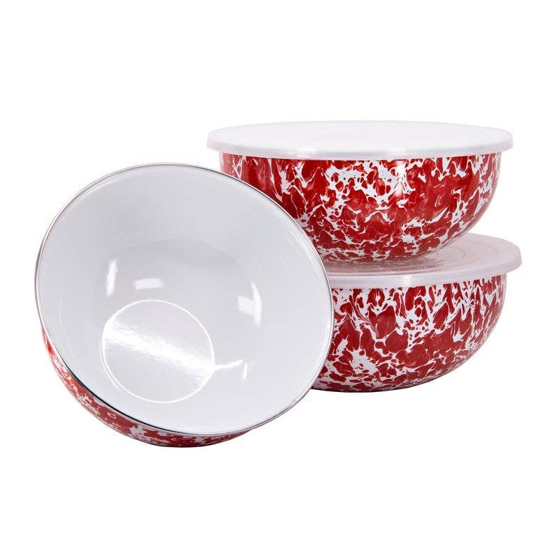 Enamelware Swirl Mixing Bowls