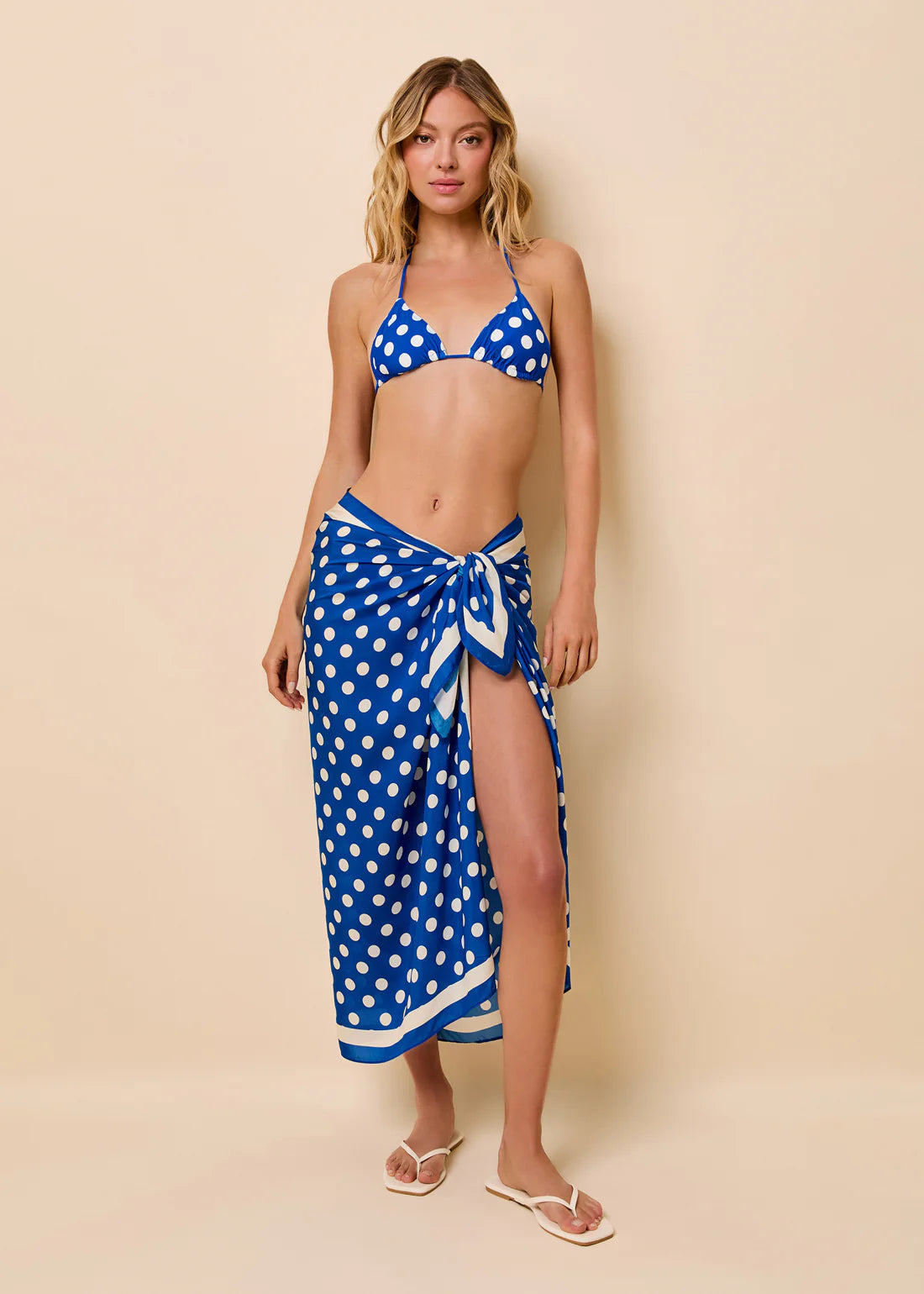 Silk Blend Polka Dot Pareo