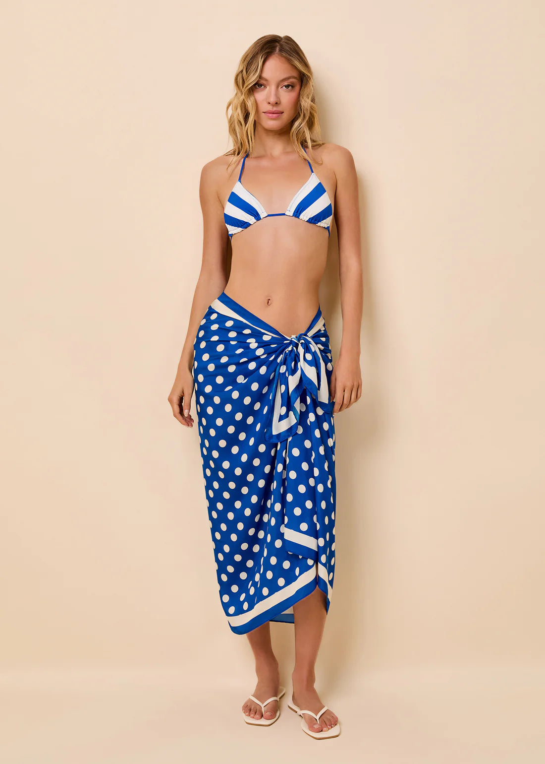 Silk Blend Polka Dot Pareo