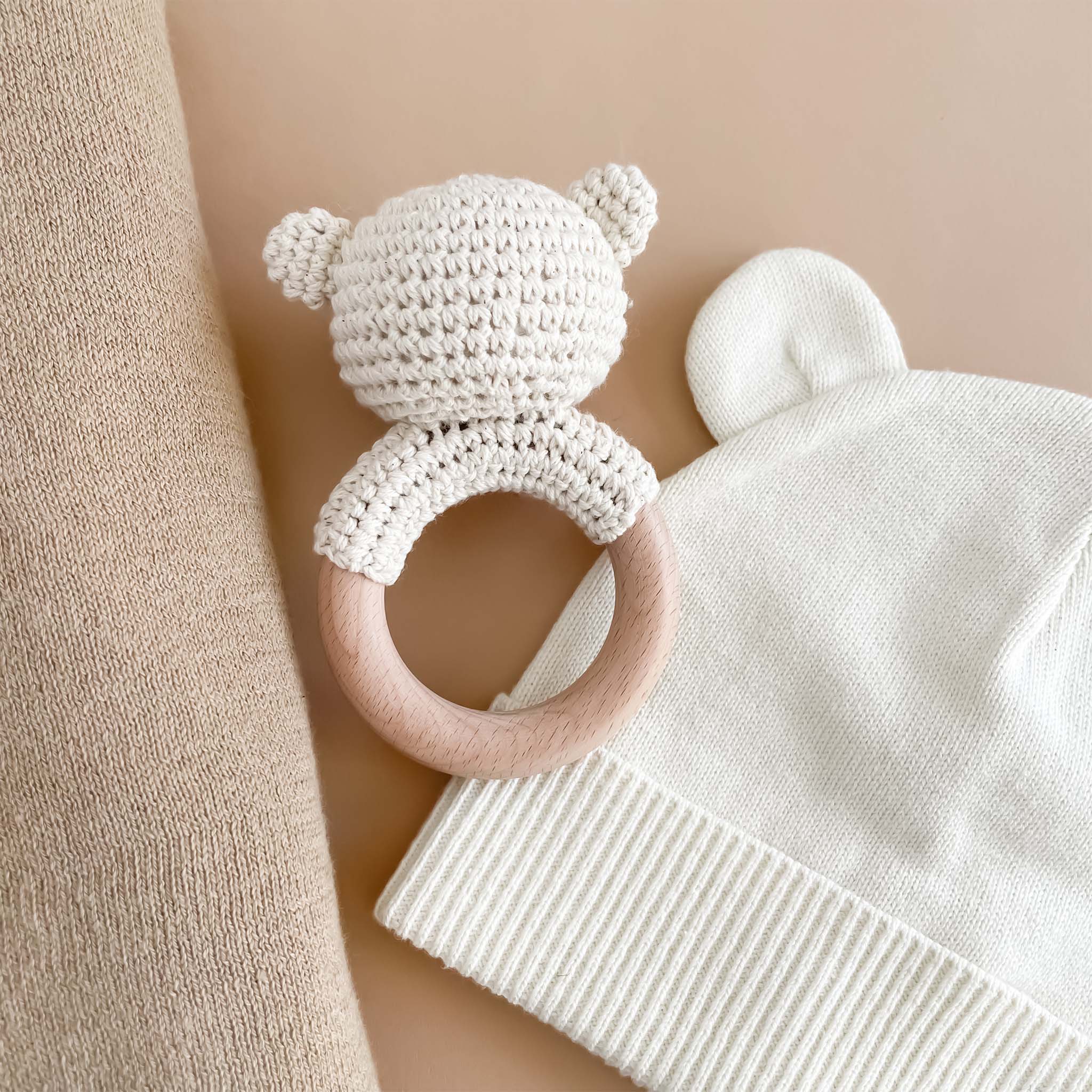 Crochet Bear Teether & Rattle