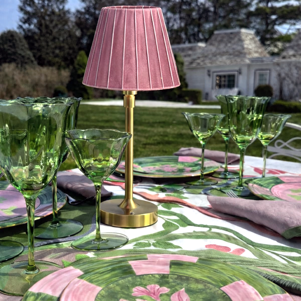 Pietra Rose Velvet Lamp