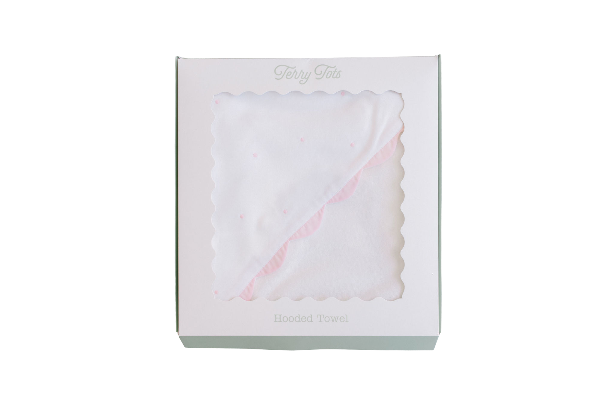 Hooded Towel - Pink Embroidered Dots
