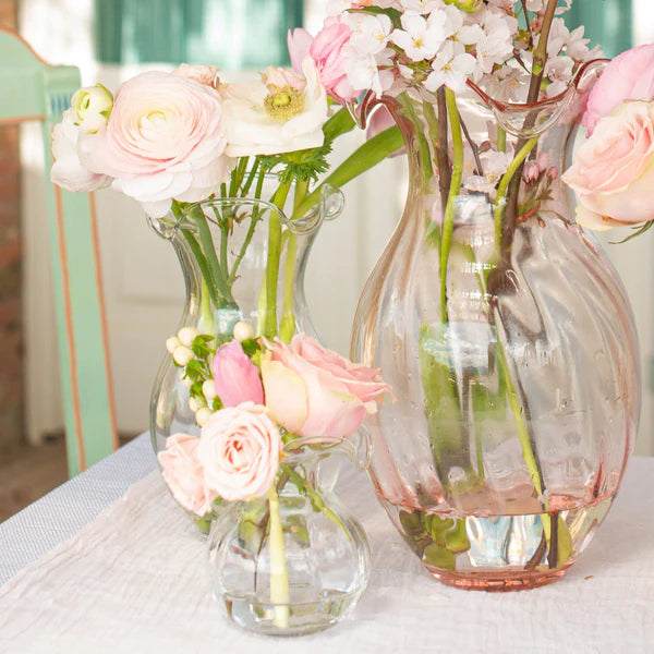 Hibiscus Glass Clear Vertical Vase