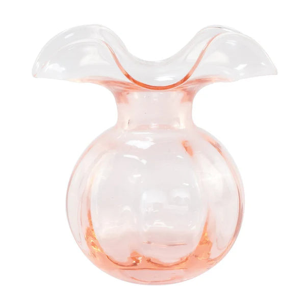 Hibiscus Glass Pink Fluted Vase