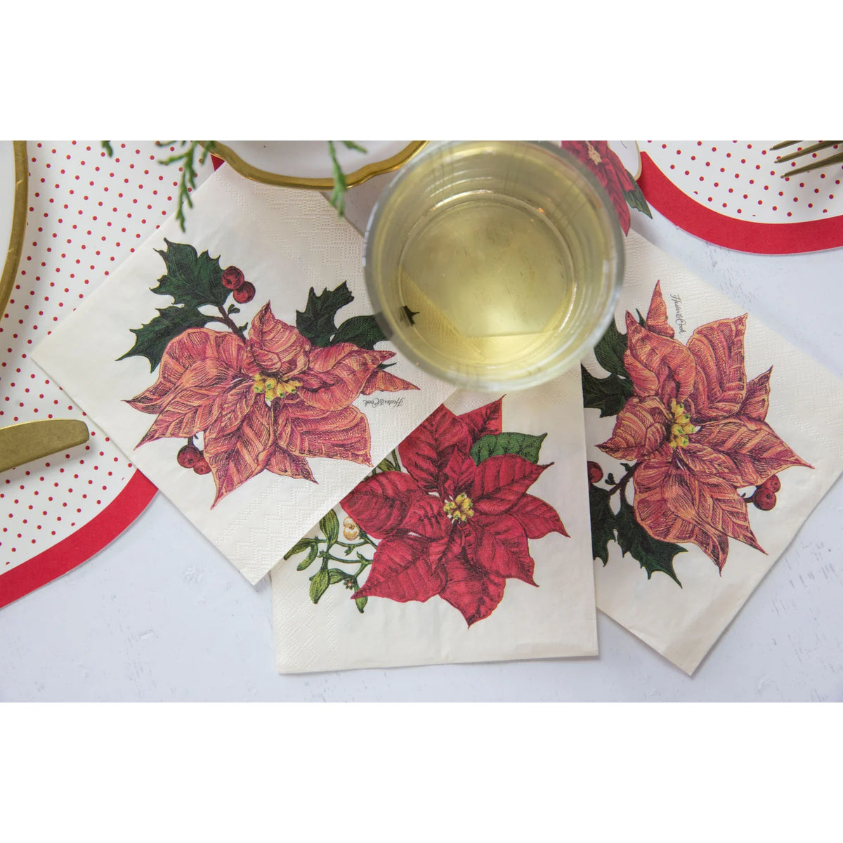 Poinsettia Cocktail Napkins