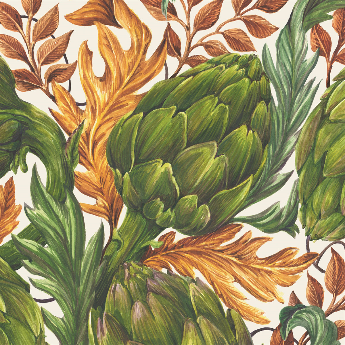 Autumn Artichokes Cocktail Napkins