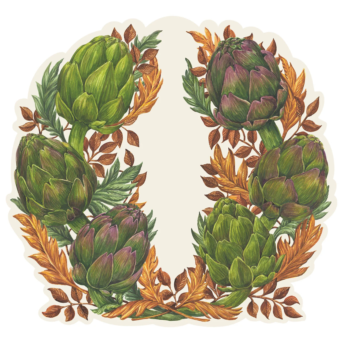 Die-Cut Artichoke Wreath Placemats