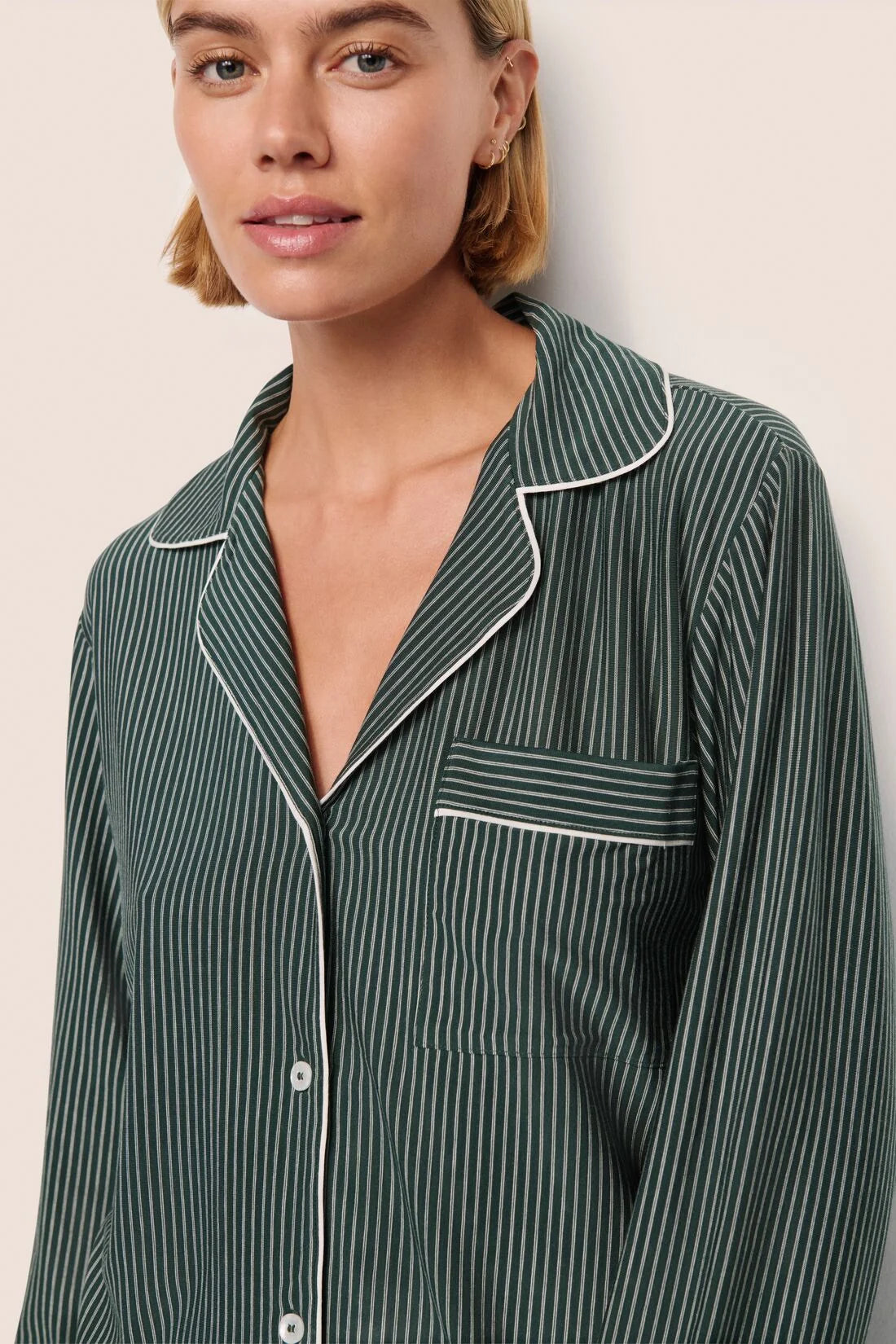Gisele Long Pajama Set Pine Stripe