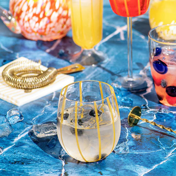 Nuovo Stripe Stemless Wine Glass