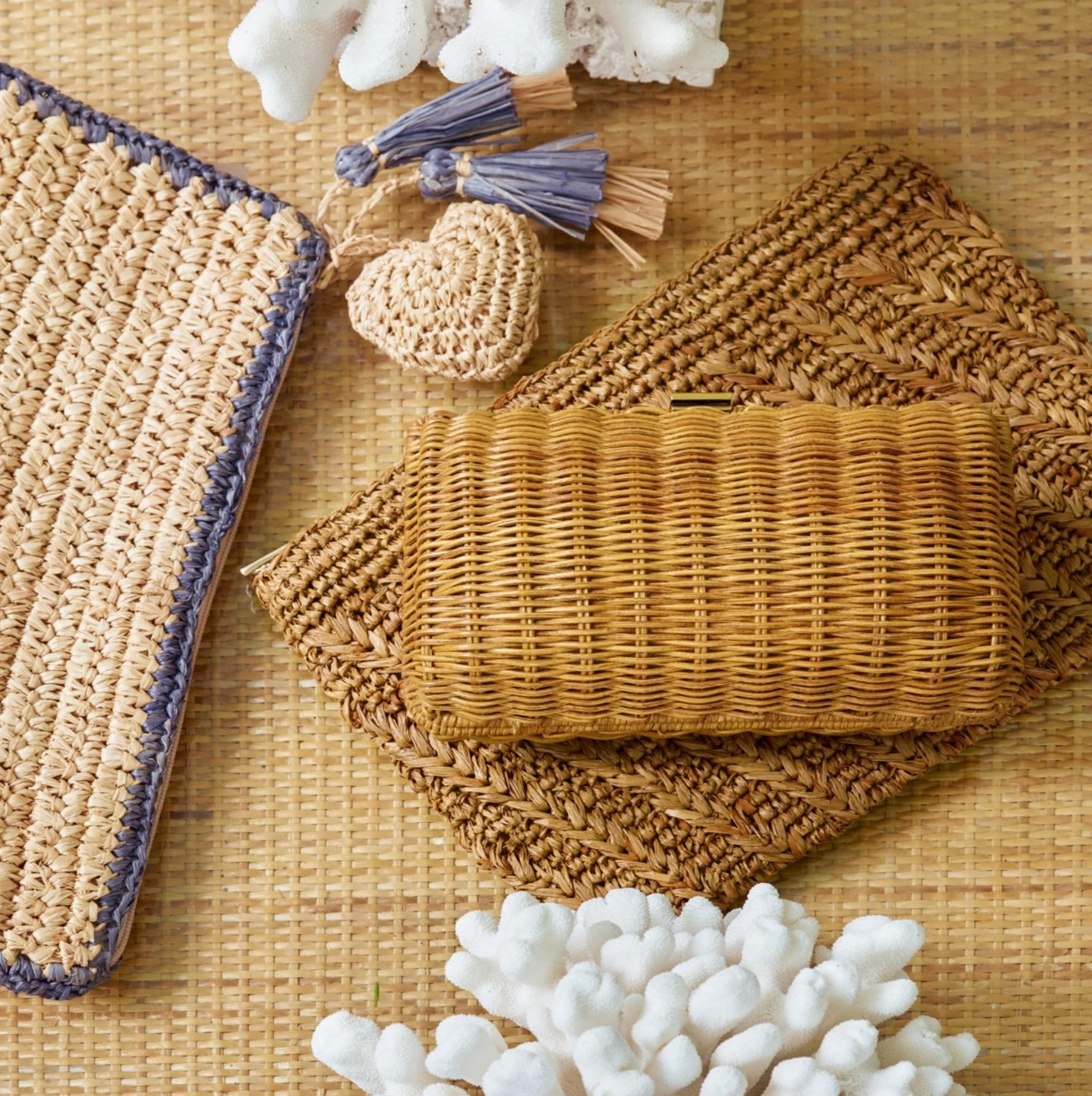 Allegra Raffia Pouch