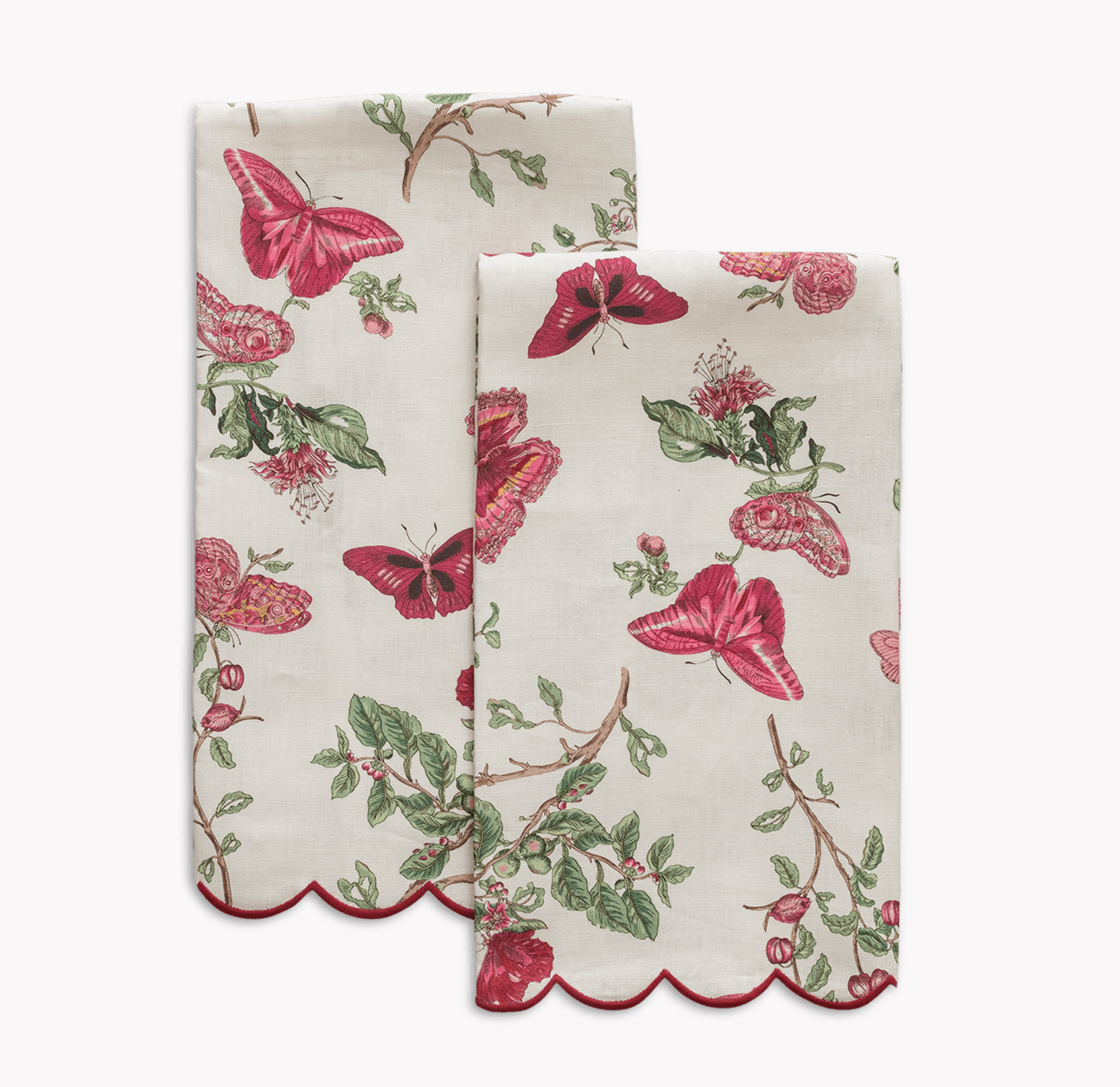 Baudin Butterfly Linen Guest Towel, S/2