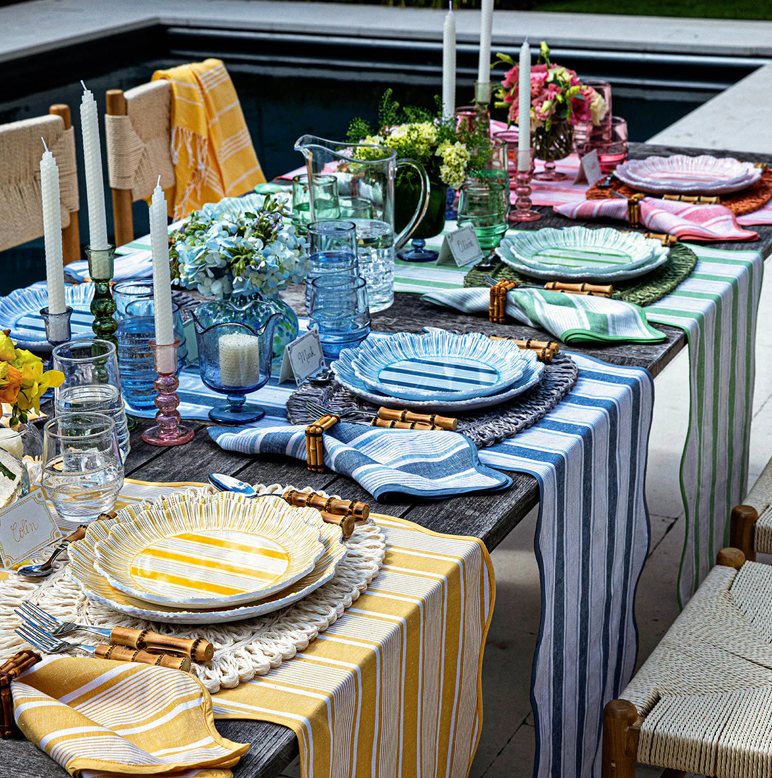 Cabana Stripe Melamine Dessert Plate, S/4