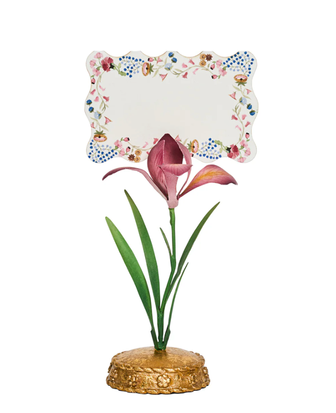 Meadow Walk Iris Place Card Holder