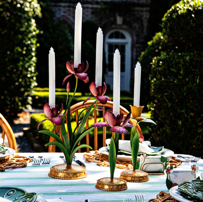 Meadow Walk Iris 9" Candlestick