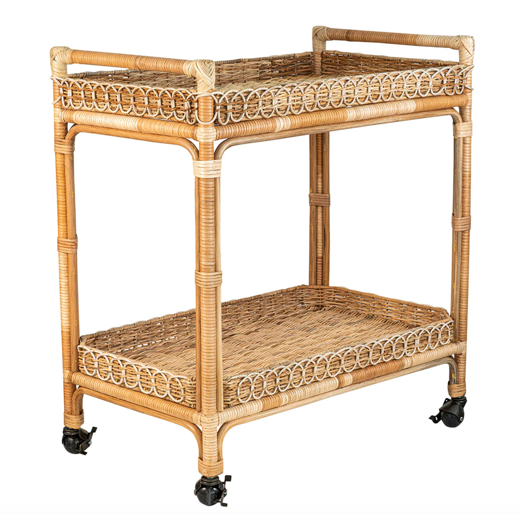 Provence Rattan Bar Cart