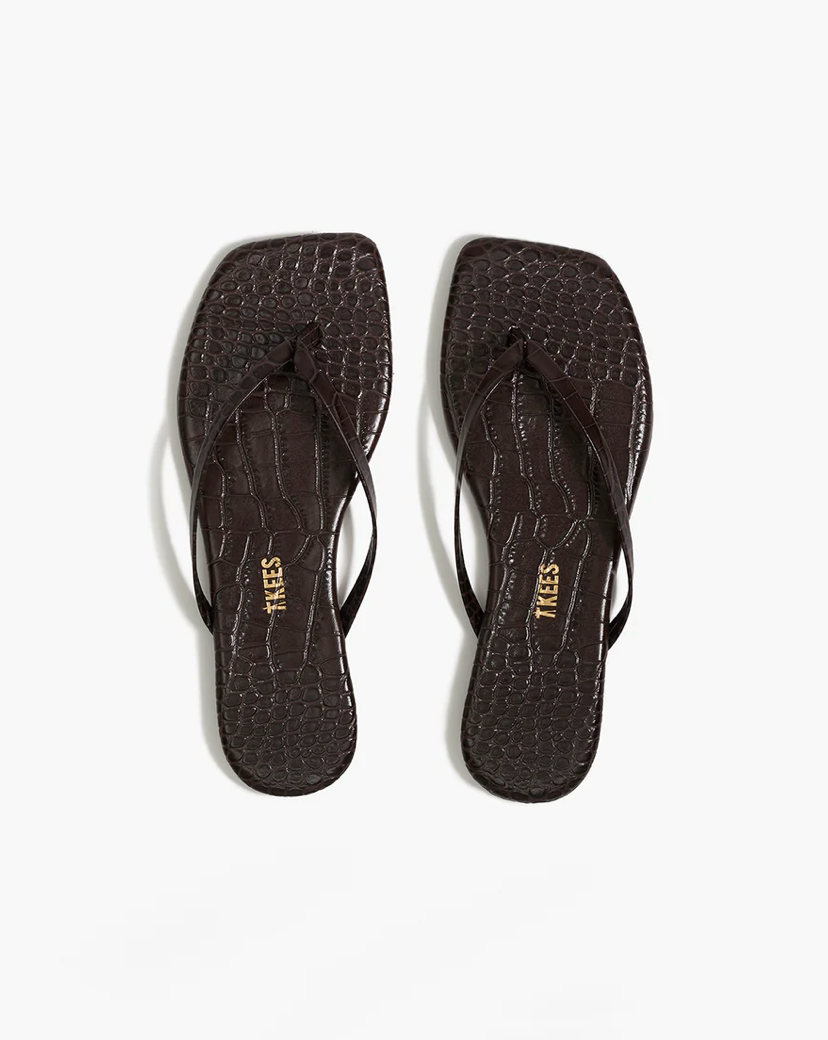 Square Toe Lily Carob Croc