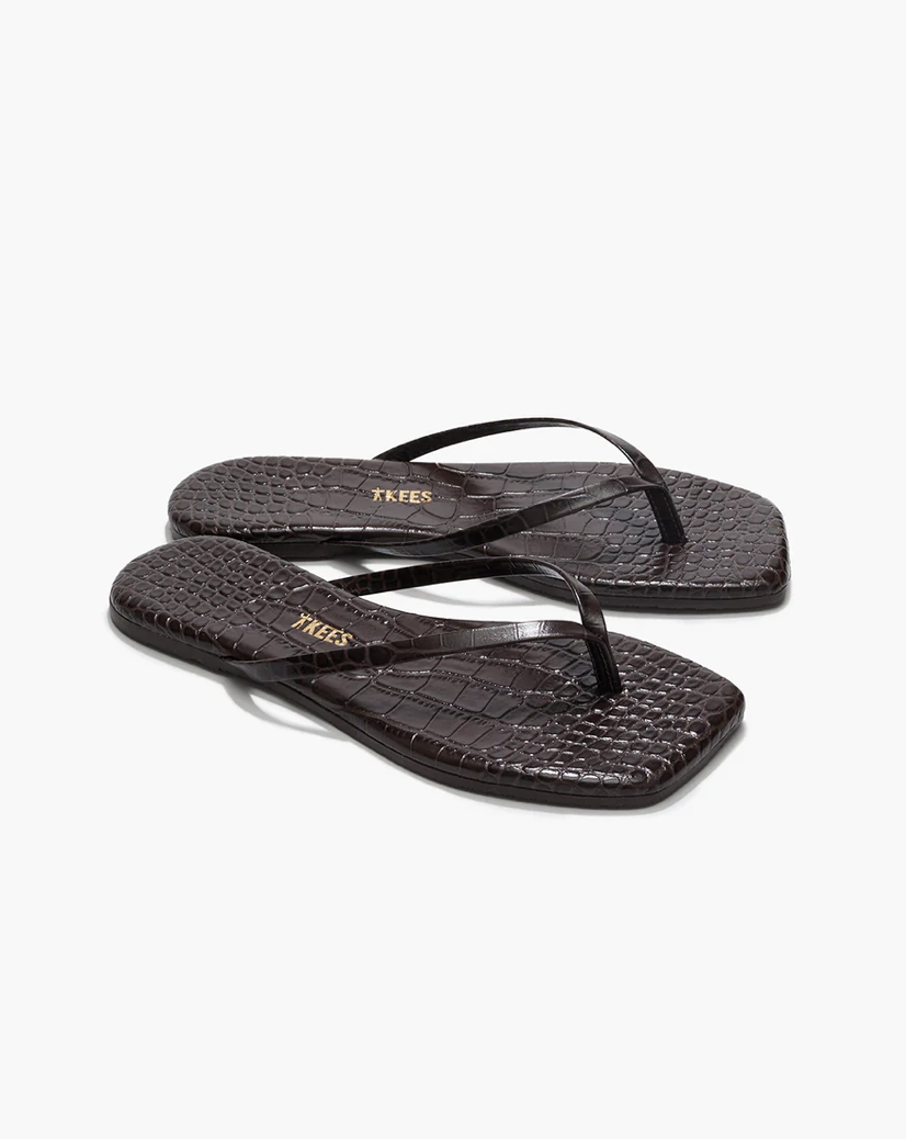 Square Toe Lily Carob Croc