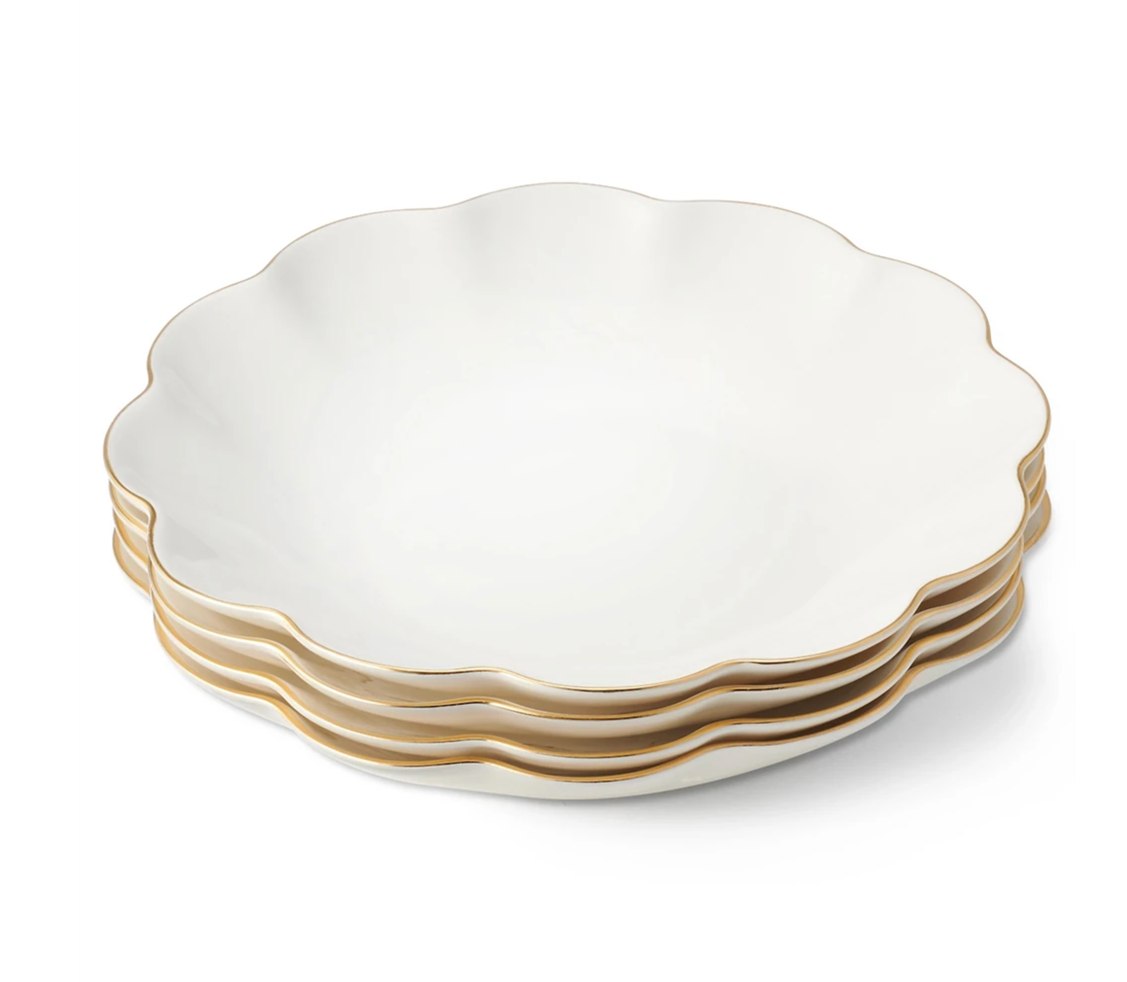 Scalloped Appetizer Plates, S/4
