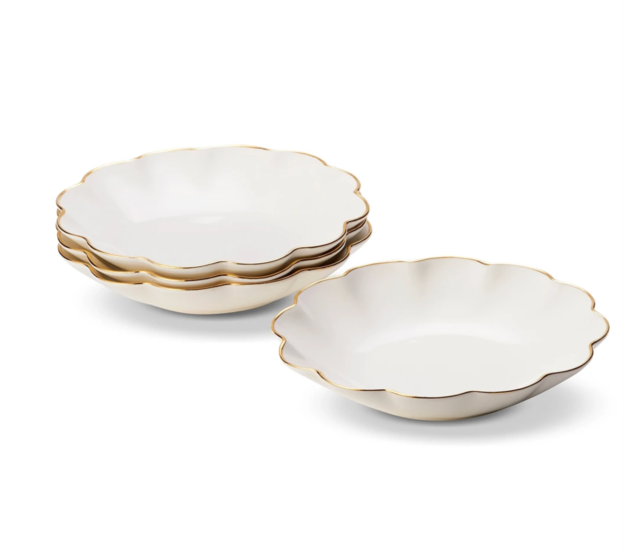 Scalloped Appetizer Plates, S/4