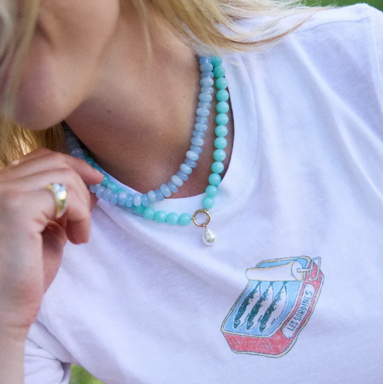 Janette Beaded Ring Necklace