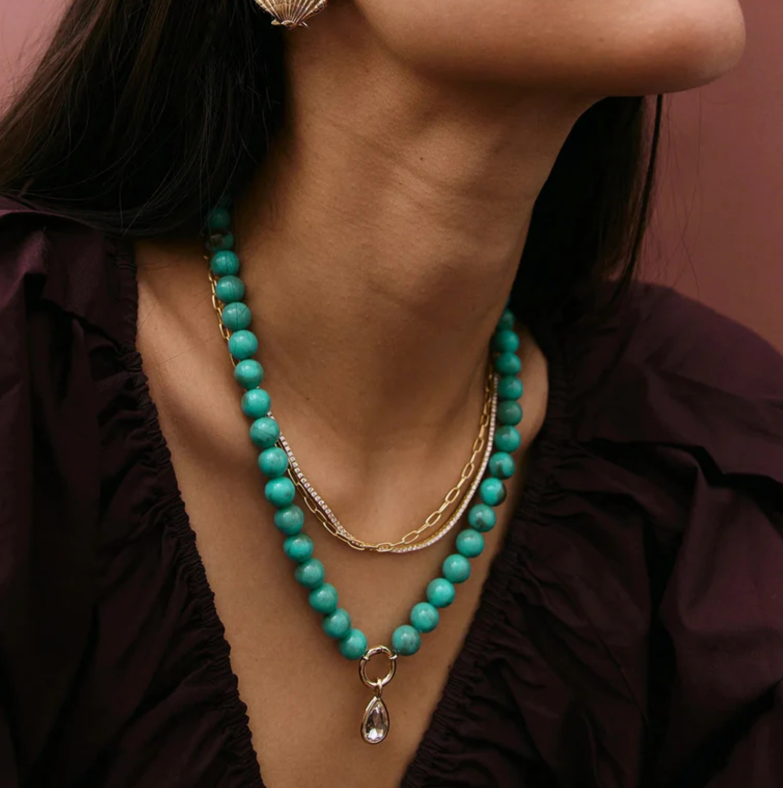 Janette Beaded Ring Necklace