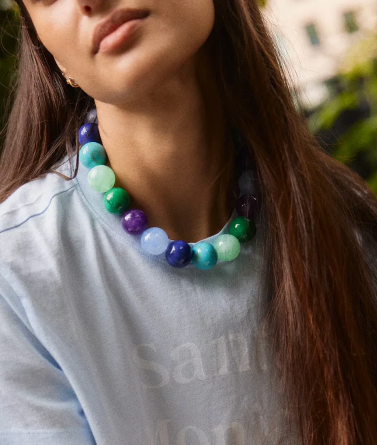Jane 20MM Necklace Blue Multi