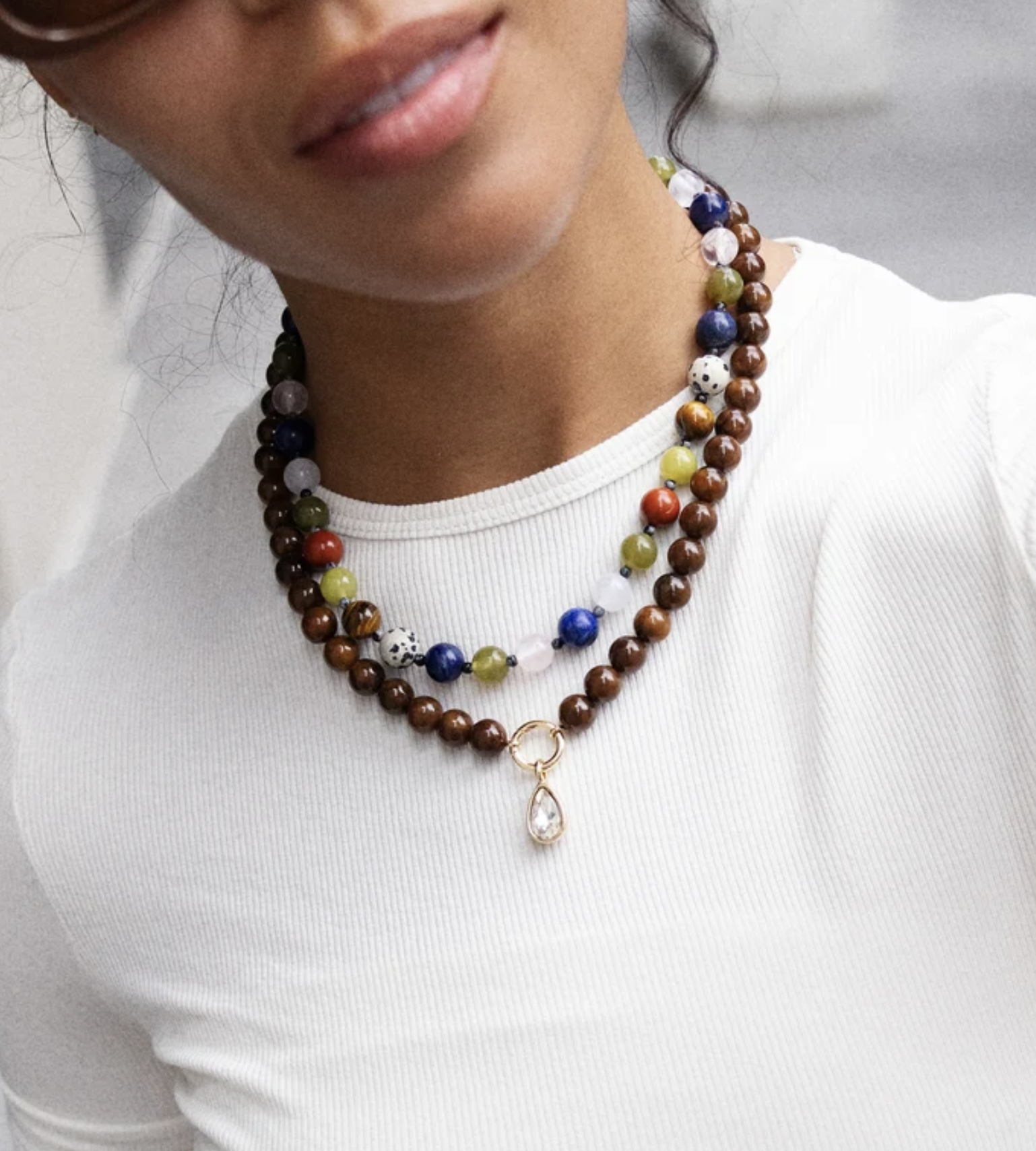Janette Beaded Necklace Tigers Eye
