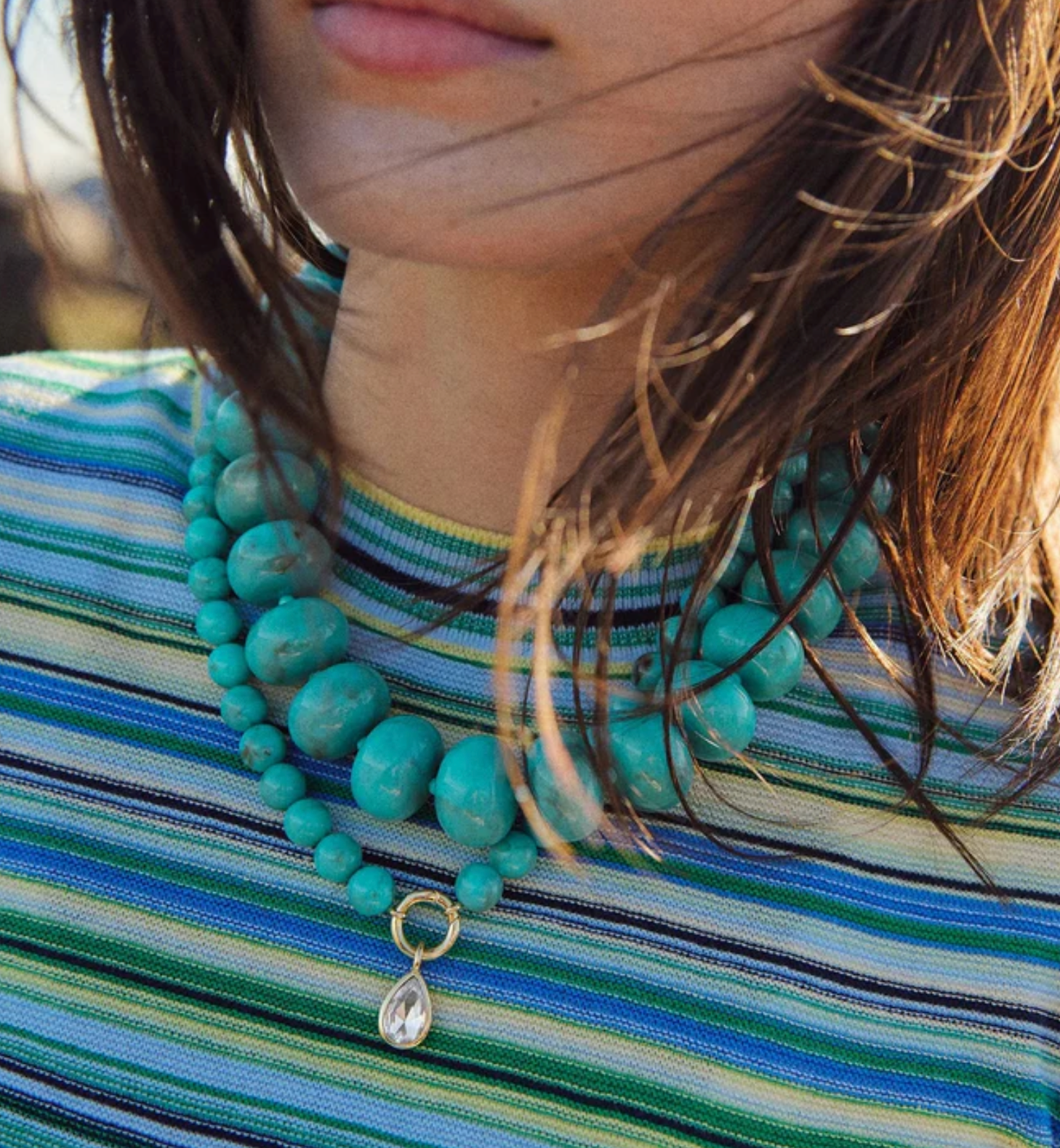 Janette Beaded Necklace Turquoise