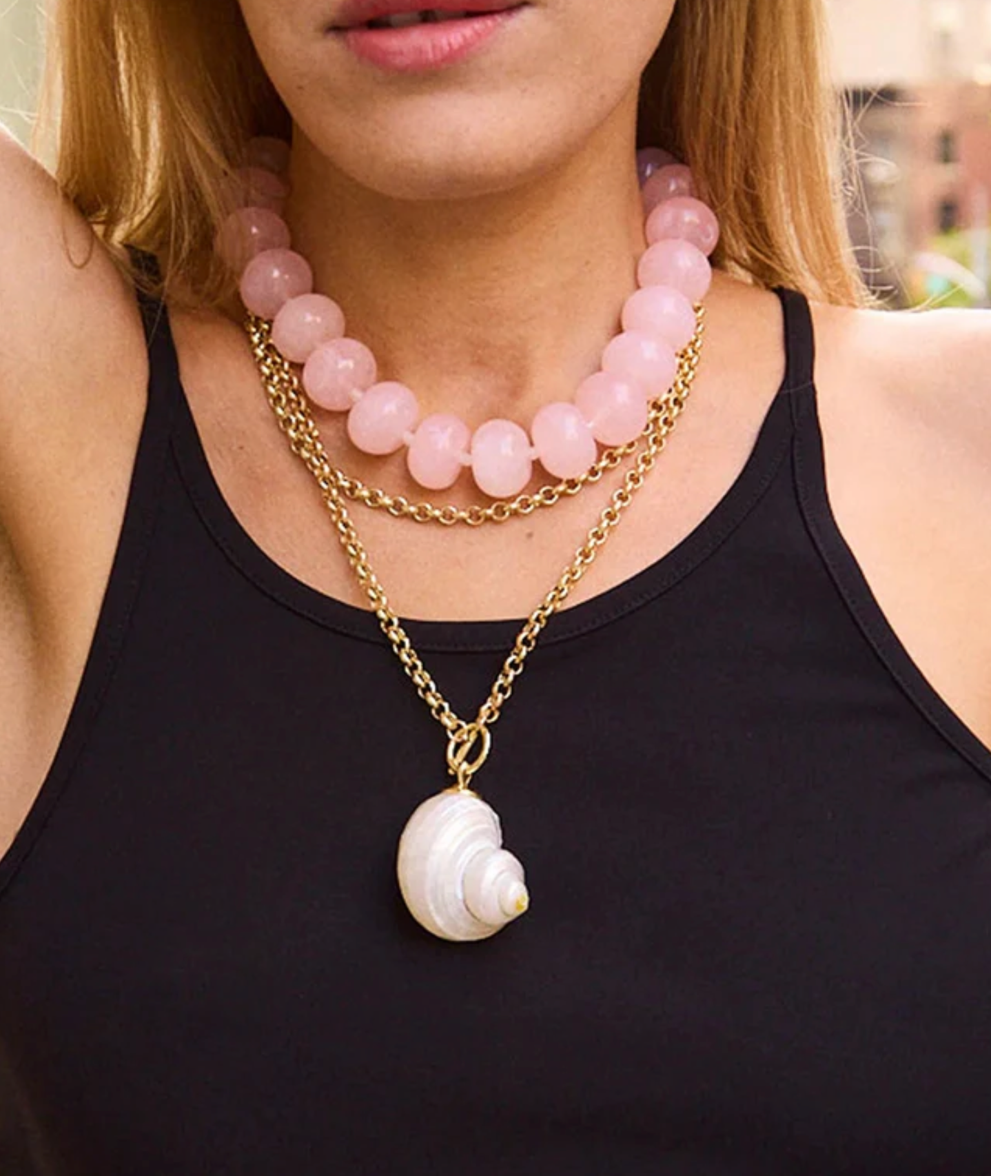 Joan Semi-Precious Necklace Pink