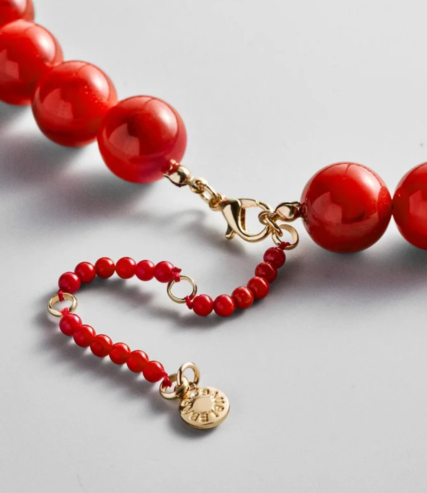 Mini Jane Beaded Necklace Red