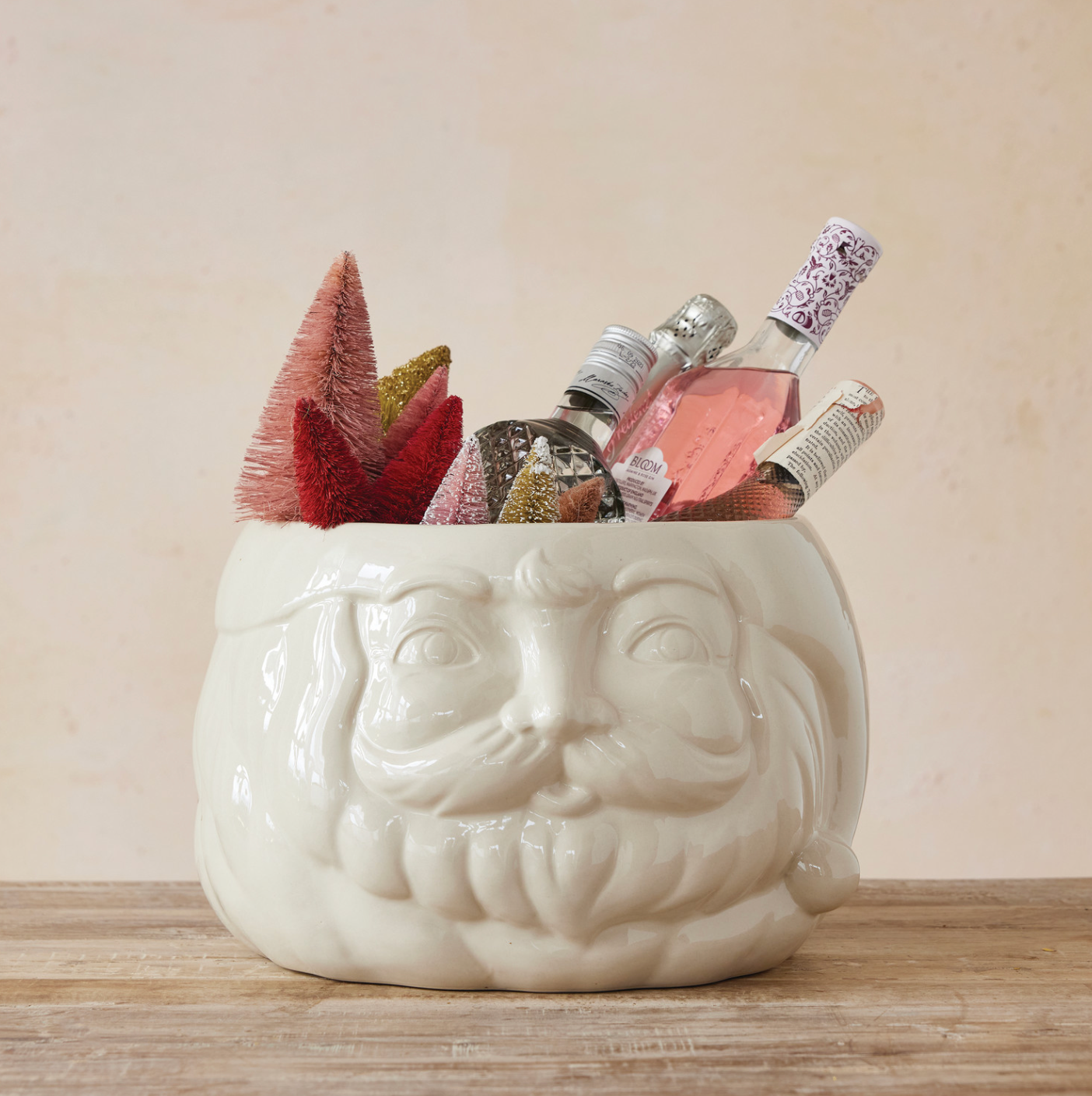 Stoneware Santa Bottle Cooler
