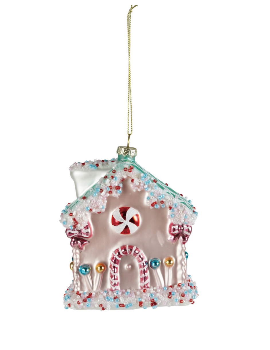 Glass Candy House Ornament
