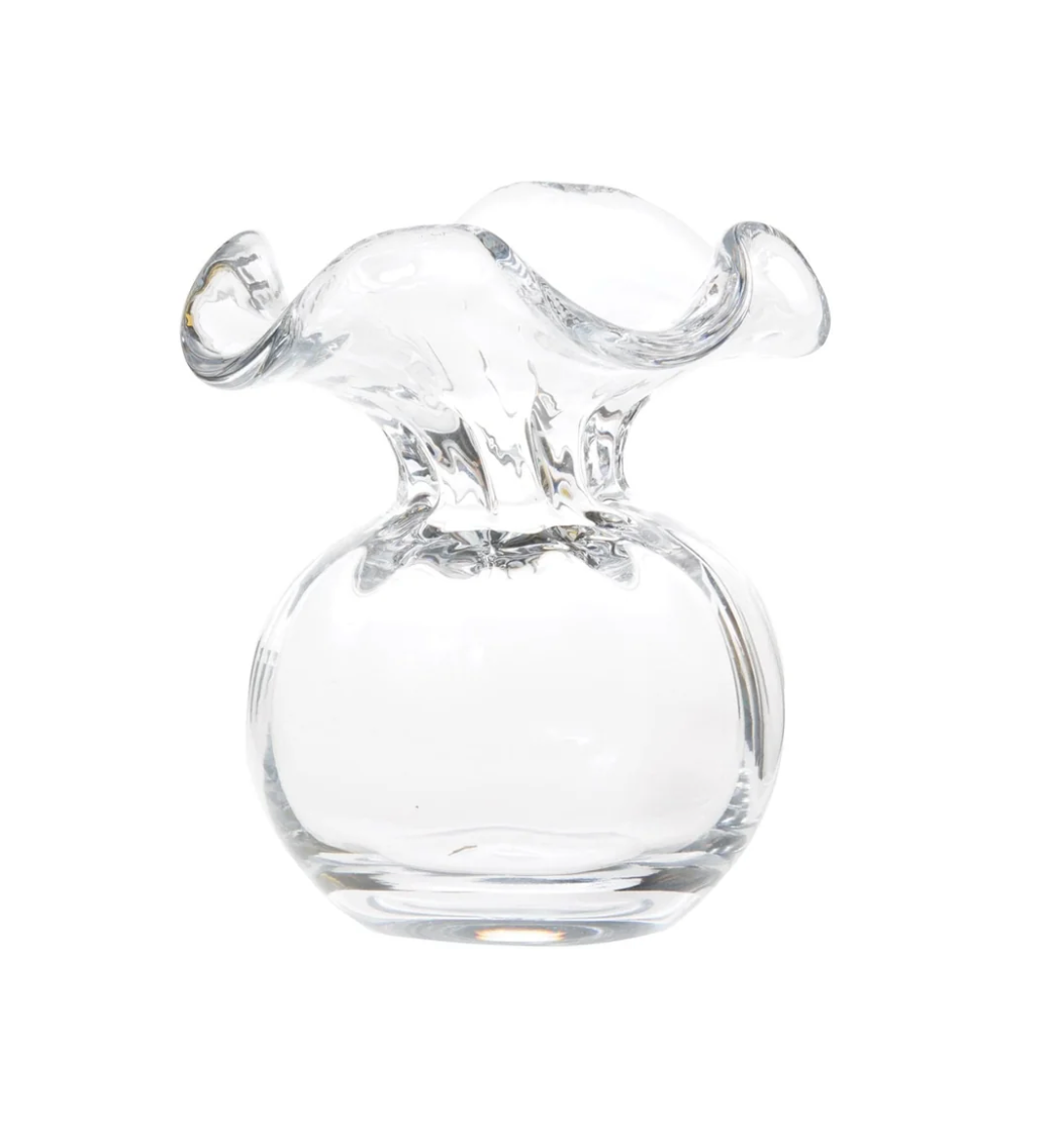 Hibiscus Glass Clear Bud Vase