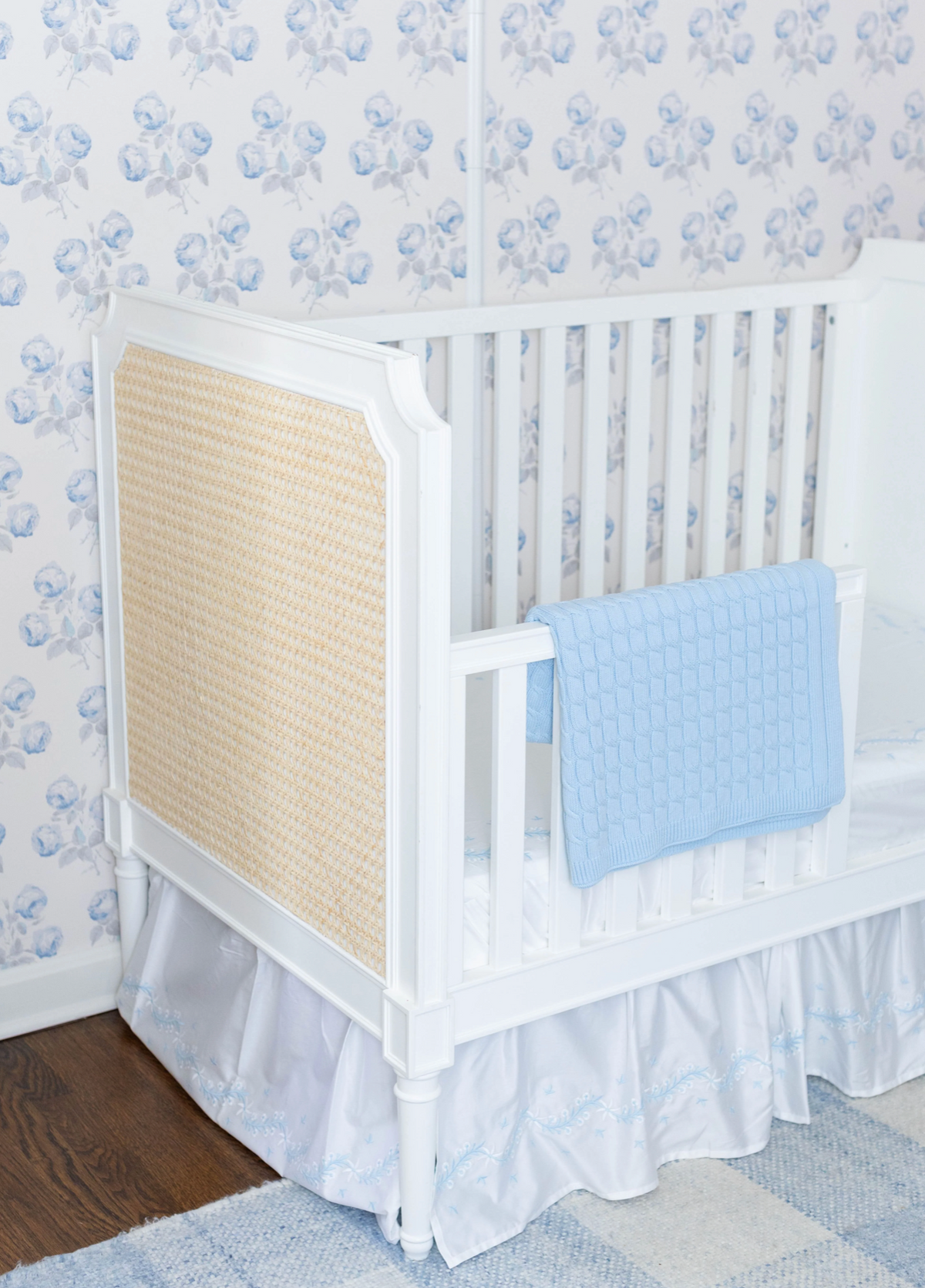 Cable Knit Light Blue Blanket