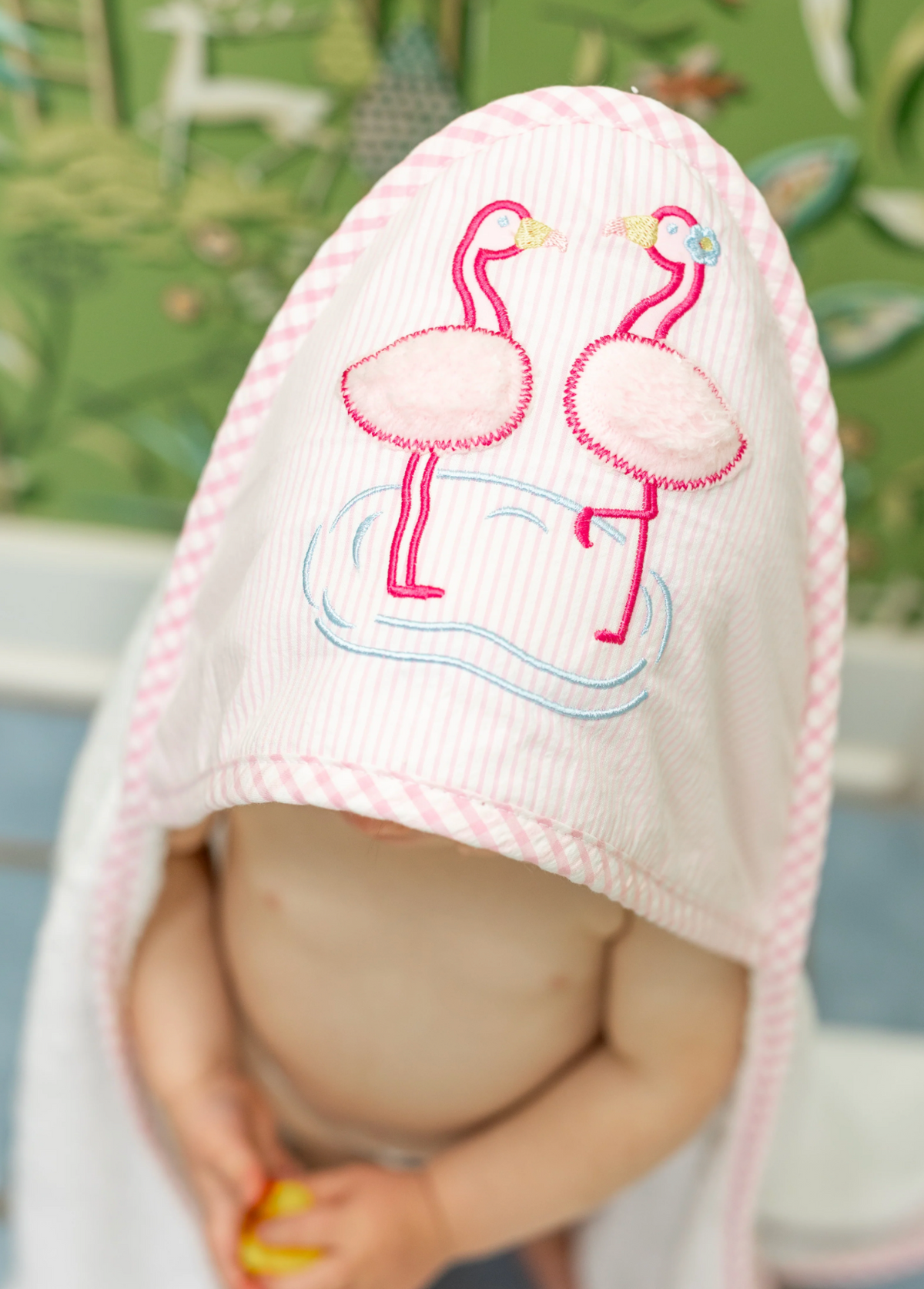 Flamingo Hooded Towel & Washcloth Set