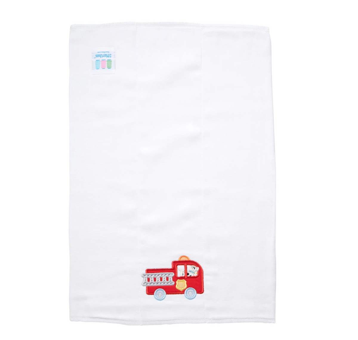 Fire Truck Applique Burp Cloth