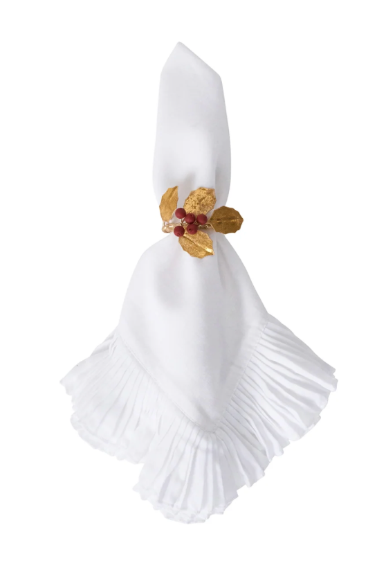 Forest Walk Holly & Berries Napkin Ring S/4