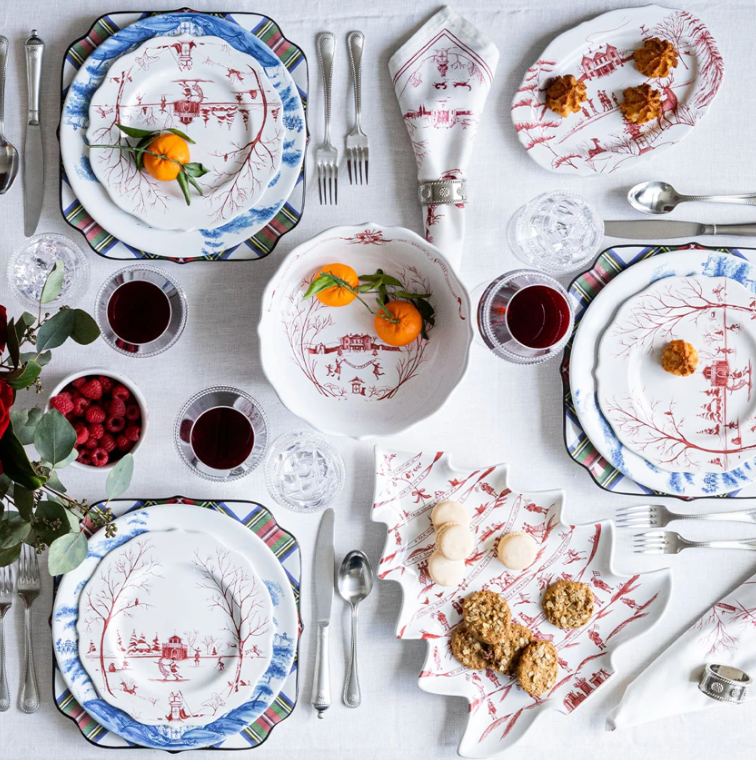 Country Estate Winter Frolic Ruby Tree Platter