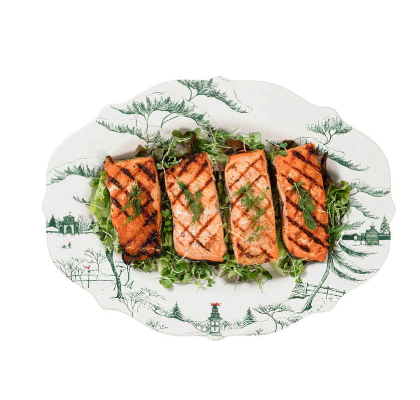 Country Estate Winter Frolic Evergreen 18" Platter