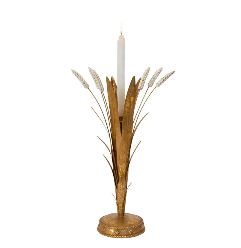 Forest Walk Wheat 17" Candlestick Holder