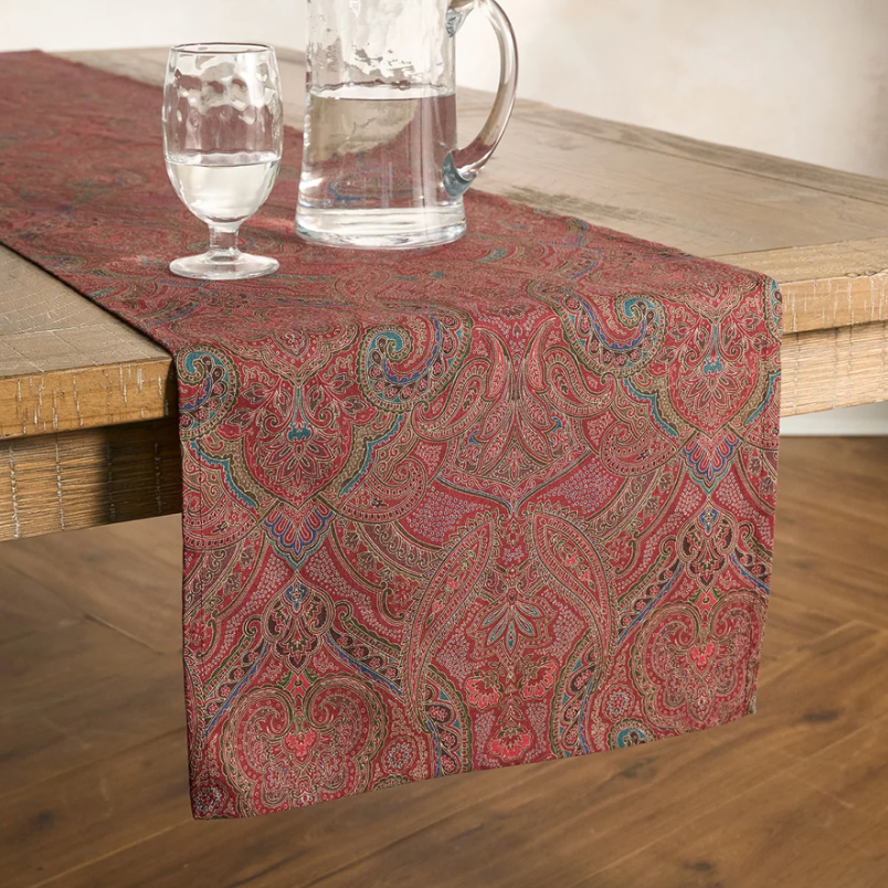 Red Paisley Table Runner