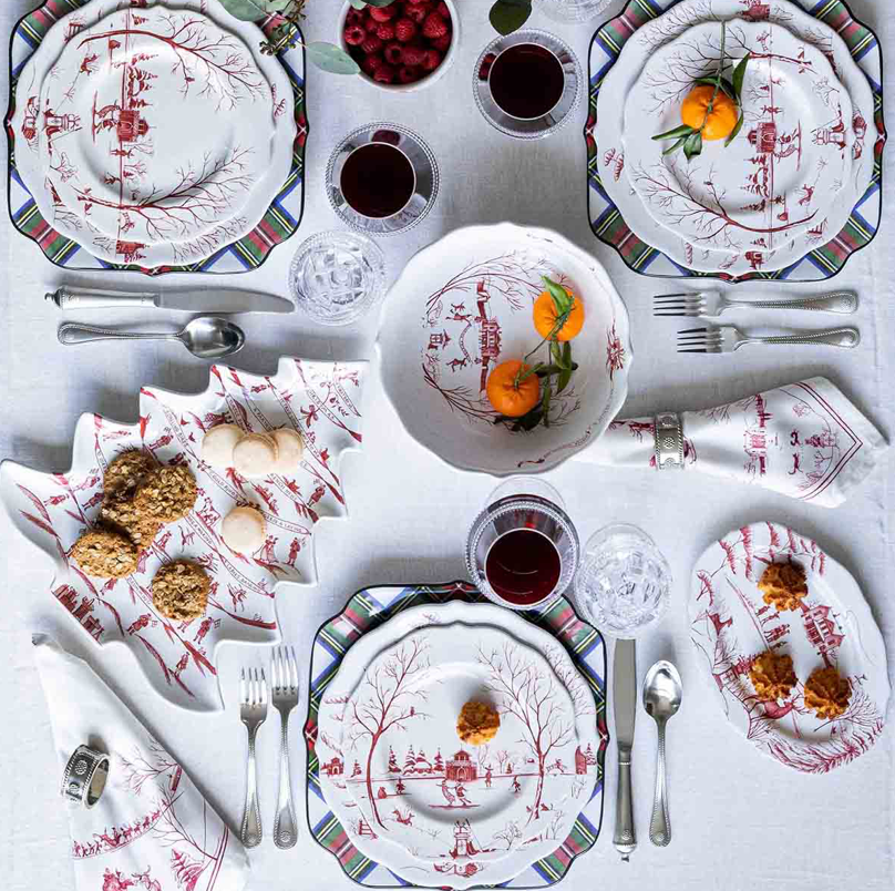 Country Estate Winter Frolic Dinner Plate Ruby