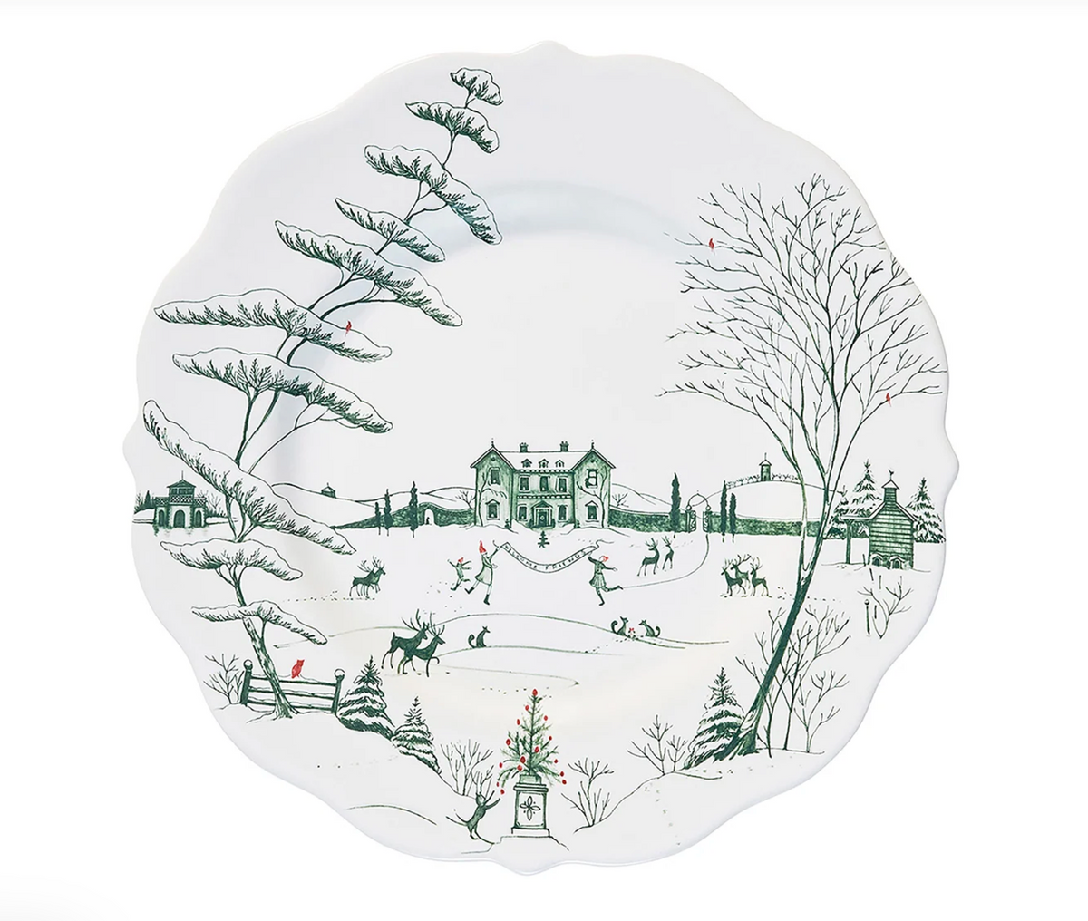 Country Estate Winter Frolic Dinner Plate Evergreen