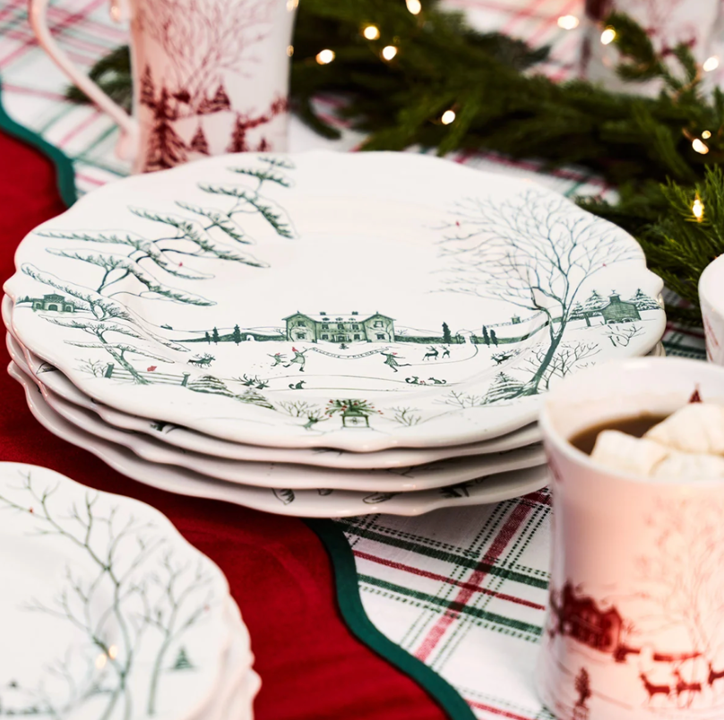 Country Estate Winter Frolic Dinner Plate Evergreen