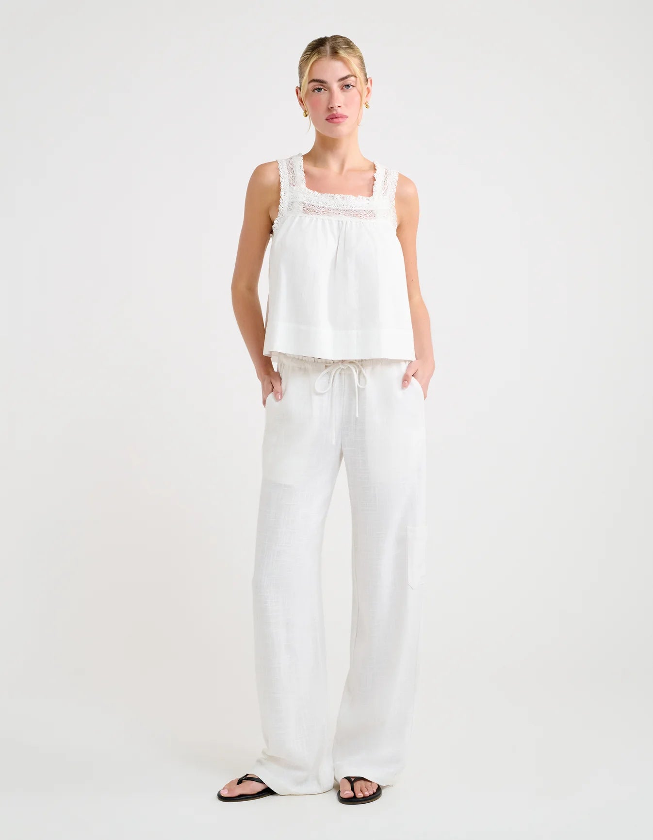 High Fidelity White Linen Pant
