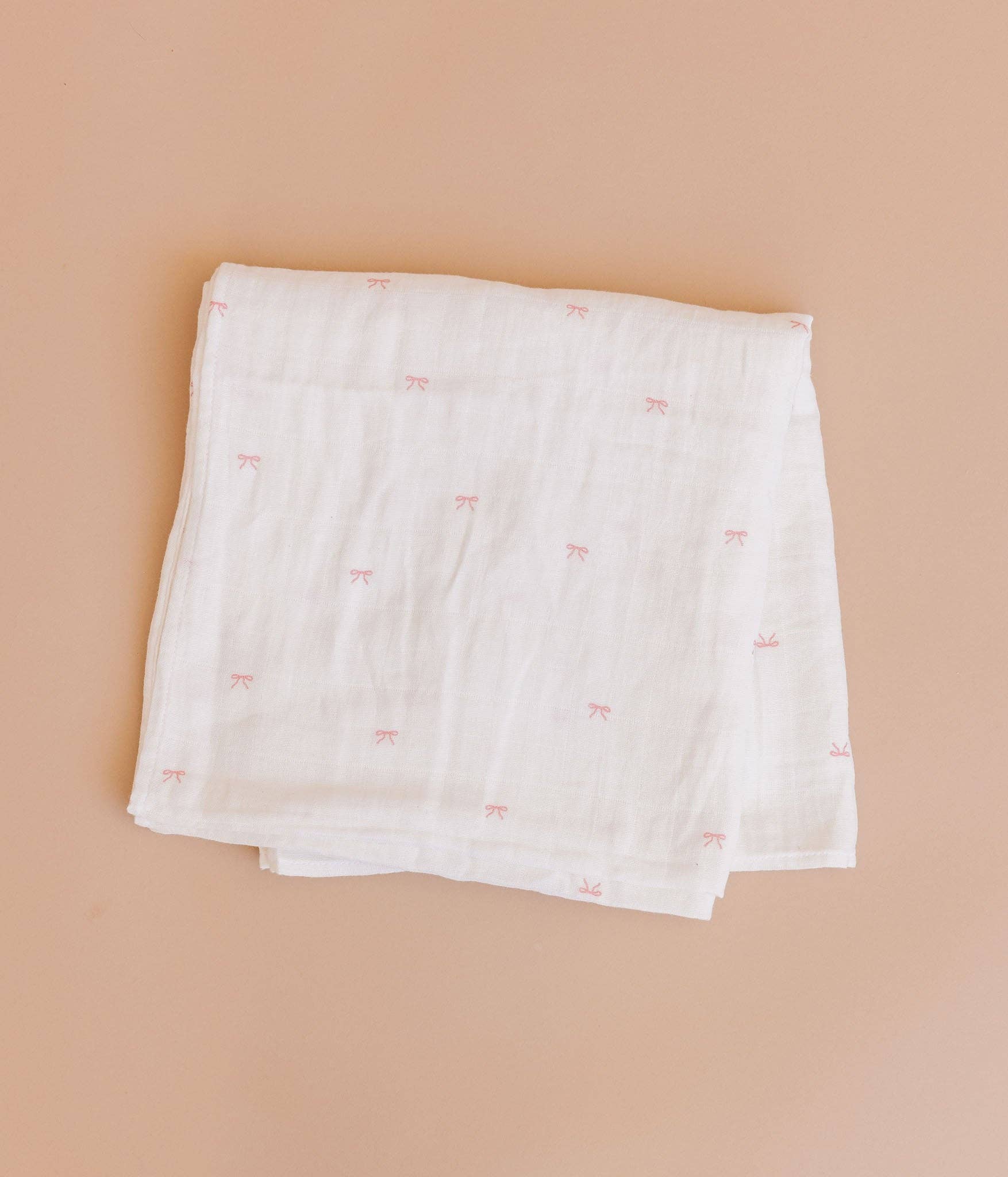 Pink Bow Muslin Swaddle