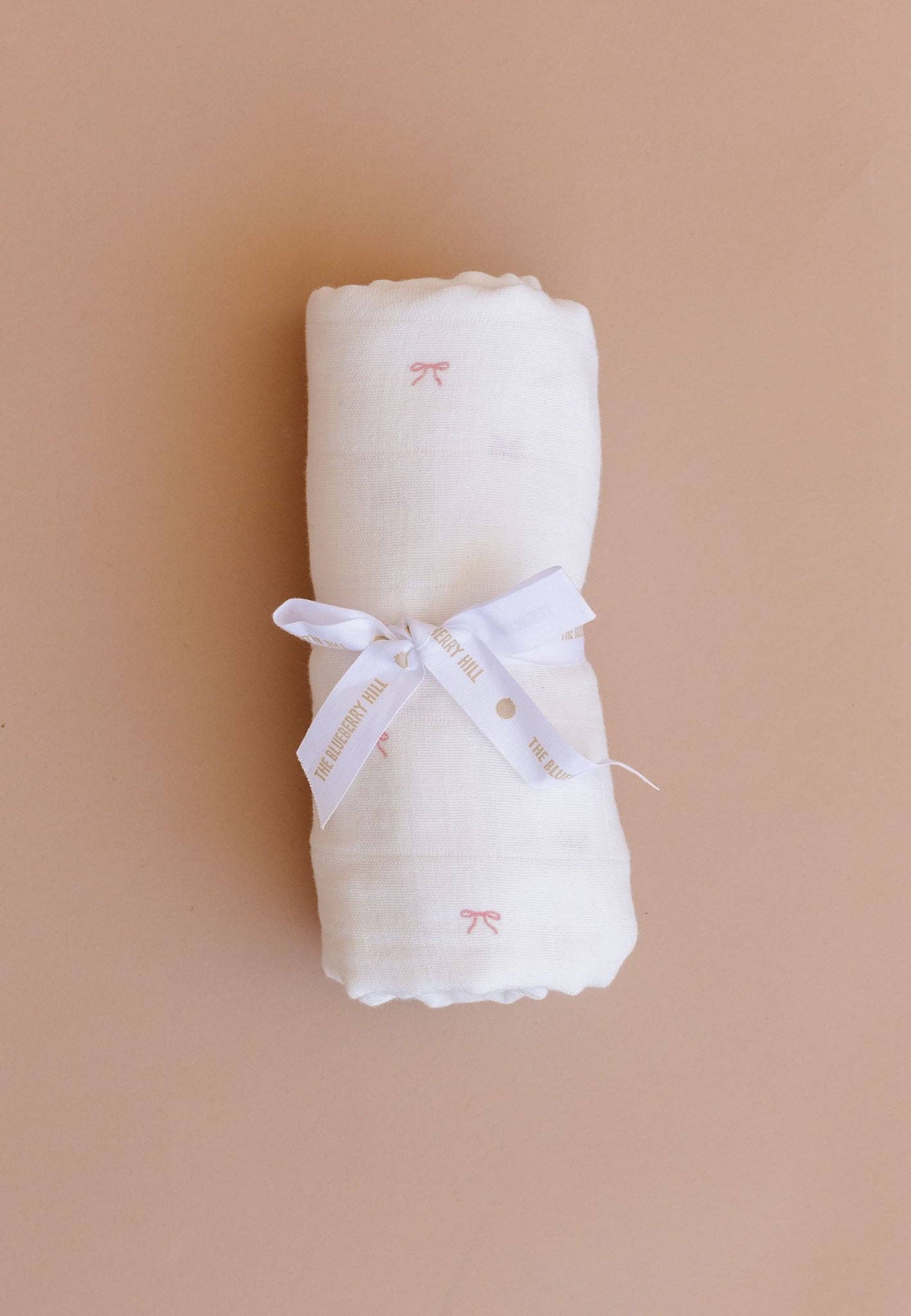 Pink Bow Muslin Swaddle